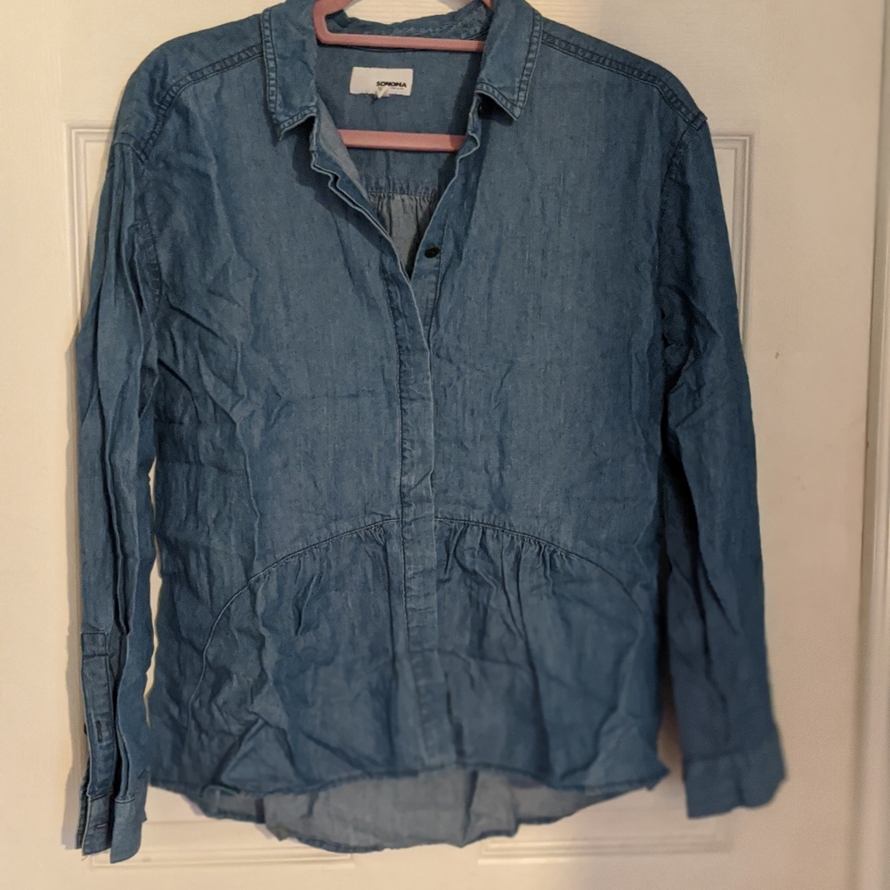 Sonoma Jean/Chambray Shirt, Size S